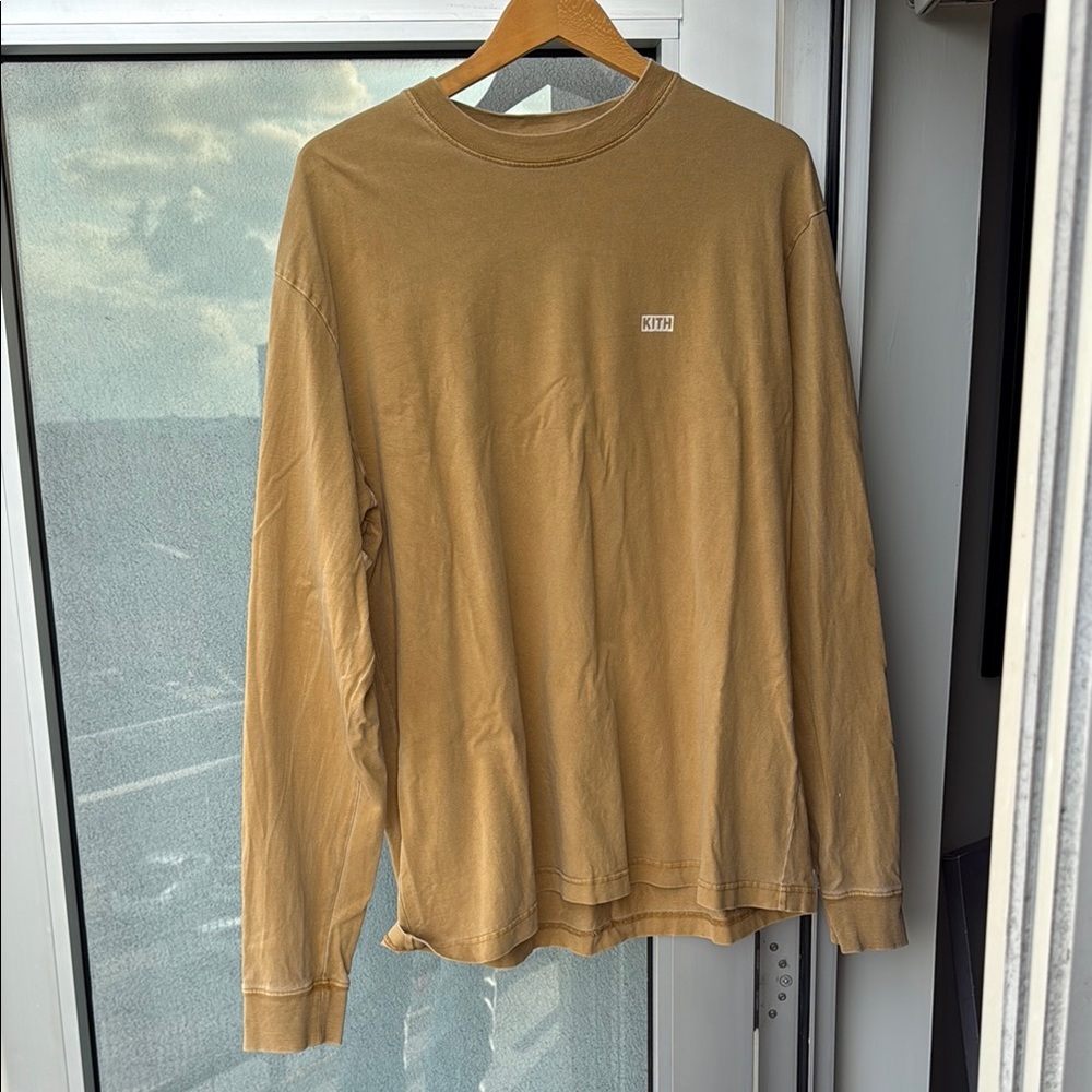 KITH Gold Yellow Long Sleeve Tee Casual Comfort
